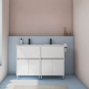 Gabinete Band Blanco Mate con Lavabo Orbis 122cm x 74cm Esbaño 90413
