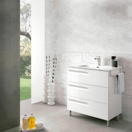 Gabinete Vitale Lacado Brillo Blanco con Lavabo Orbis 61cm x 46cm Esbaño 90272