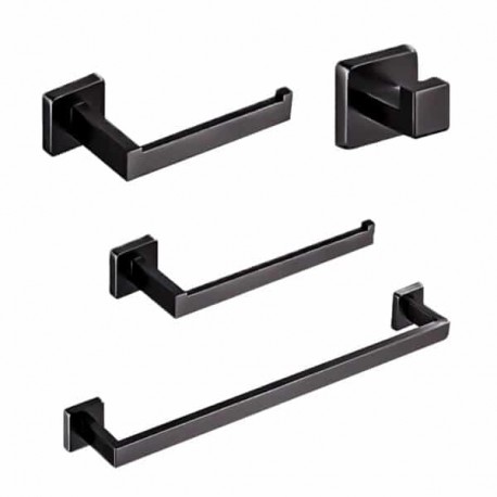 Juego de Accesorios Gris Oxford 4 Piezas ROW Tecnobath TB42.030GM