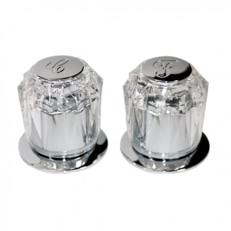 Juego de Manerales Acrilico Cristal con Chapetón Metalflu 14665