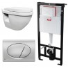 Kit Tanque Oculto A101, Taza Suspendida WC010 y Pulsador M72 Tecnobath-Alcaplast