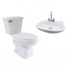 Paquete de WC Alargado + Lavabo + Accesorios de Instalación Ekon Plus