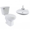 Paquete de WC Redondo + Lavabo + Accesorios de Instalación Ekon Básico