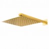 Regadera Cuadrada con Brazo Brushed Gold ROW Tecnobath TB43.902BG