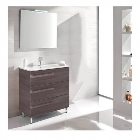 Set de Gabinete Y Espejo Vitale Bodega Gray con Lavabo Orbis 61cm x 46cm Esbaño 91271