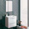 Set Gabinete Volado y Espejo Urban Pack Lacado Brillo Blanco (2 cajones) con Lavabo Spirit 51cm x 40cm Esbaño 91329