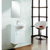 Set Gabinete y Espejo Basic Pack Lacado Brillo Blanco con Lavabo Polka 45cm x 33cm Esbaño 91325